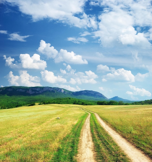 Road lane and deep blue sky Nature design