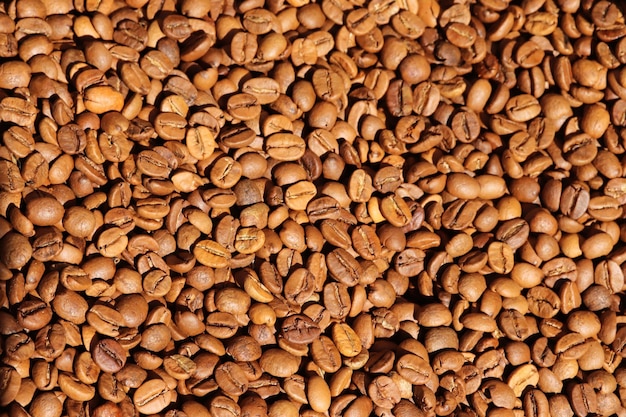 Roasted Coffee beans close up