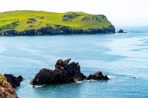 Rocks in the sea near Outer Hope in Devon