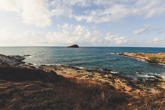 Rocky coast landscape sea view