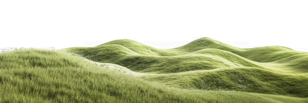 Photo rolling hills with vibrant green grass high quality image