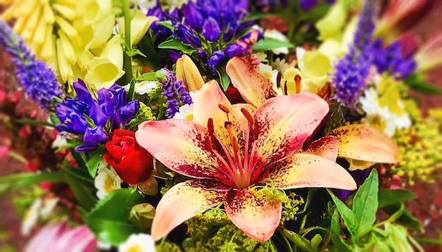 Romantic bouquet of flowers from the countryside