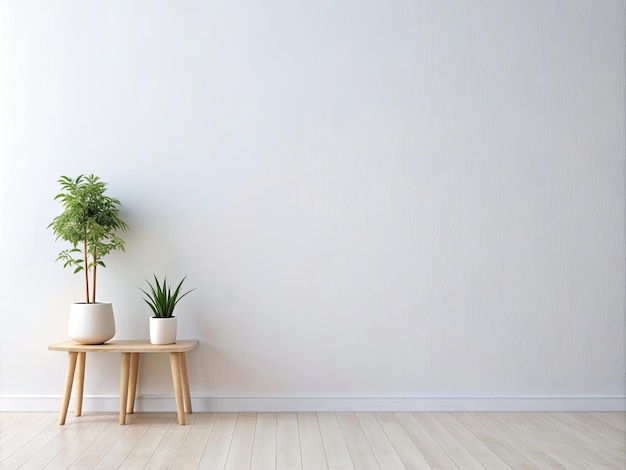 Photo a room with a wall that has a plant on it