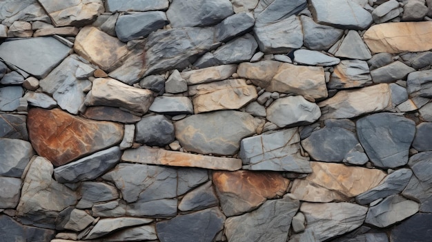 Rustic Stone Wall Texture with Variegated Earth Tones