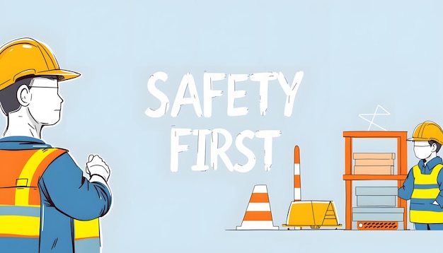 Photo safety first and work safety concept safety at workplace safety first protections health