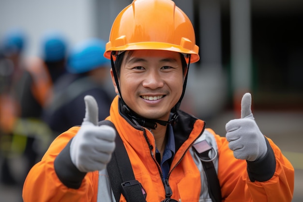 safety worker giving thumbs up Generative AI