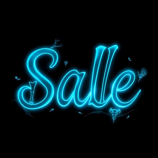 Photo a sale sign that is lit up in blue