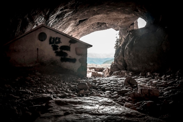 San Adrian and return through the Oltza fields Interior of the cave of San Adrian