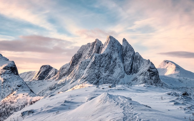 Scenery of Majestic snow mountain