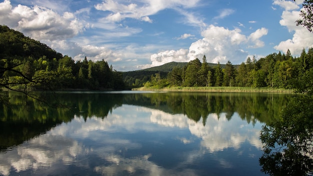 Photo scenic view of lake against sky