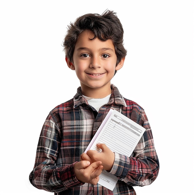 a school boy on a white background