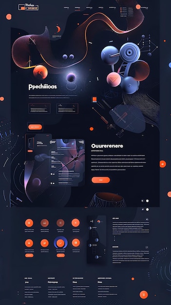 Photo school science website with royal futuristic school sleek an figma poster banner design concept art