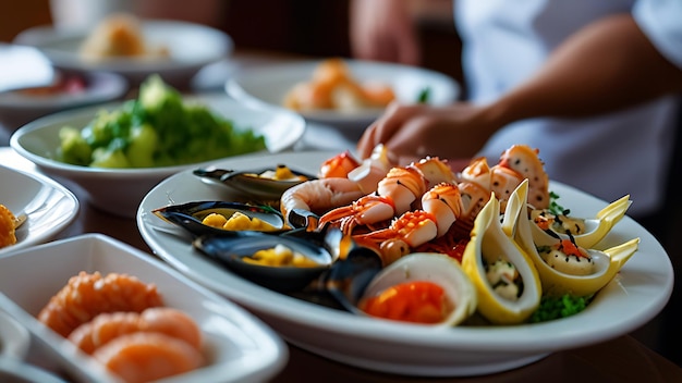 Foto pesce e frutti di mare al ristorante