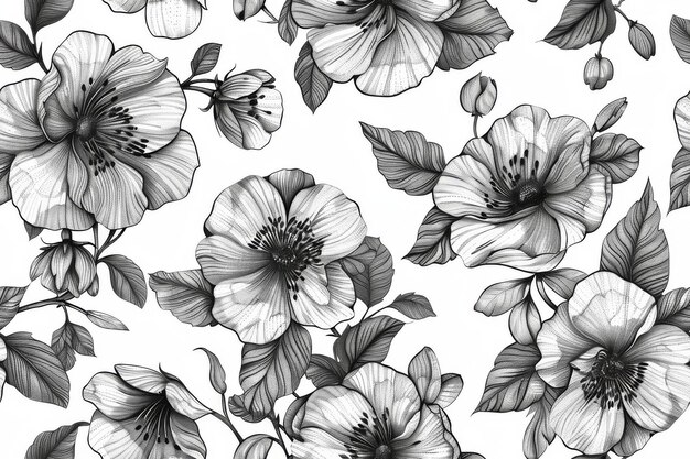 Seamless floral serenade Handcrafted flowers for fabric crafting