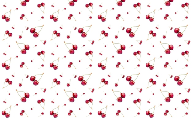 seamless pattern on white background sweet cherry