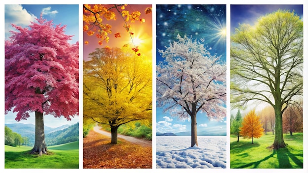 Photo seasonal trees collection