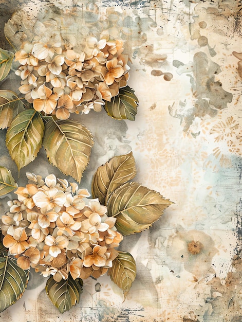 Secret Garden Paper beautiful antique Vintage old page scrapbooking junk journalBackdrop with