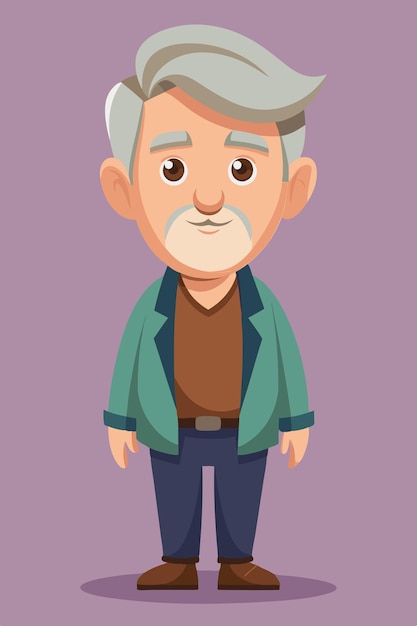 Photo senior man cartoon character