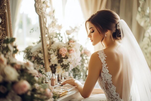 Serene Bridal Beauty Preparation in a Elegant Salon