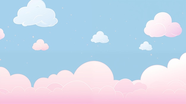 Photo serene pastel cloudscape with gentle animation a dreamy digital sky