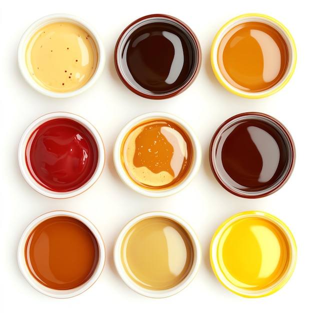 Photo set of different sauces