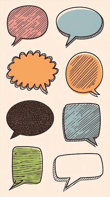 Set of hand drawn speech bubbles vector eps10 illustration