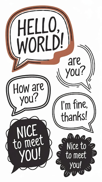 Set of hand drawn speech bubbles vector eps10 illustration