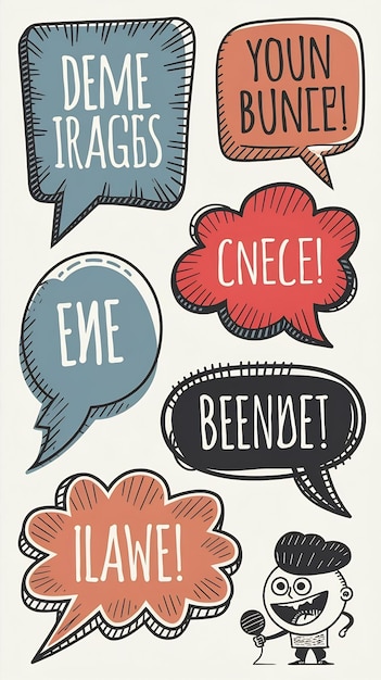 Set of hand drawn speech bubbles vector eps10 illustration