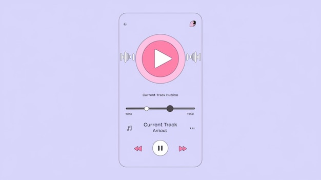 Photo set of music player app for mobile phones music player app interface vector stock