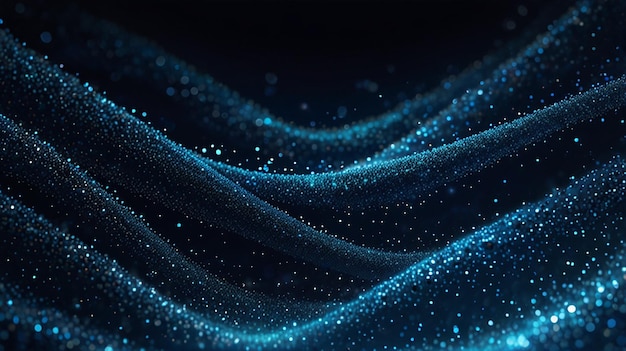 Photo shimmering glitter particles float in soft luminous waves