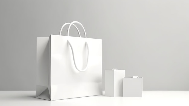 Shopping bag mockup on white background