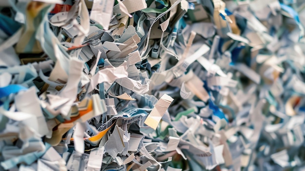 Photo shredded paper ready for recycling