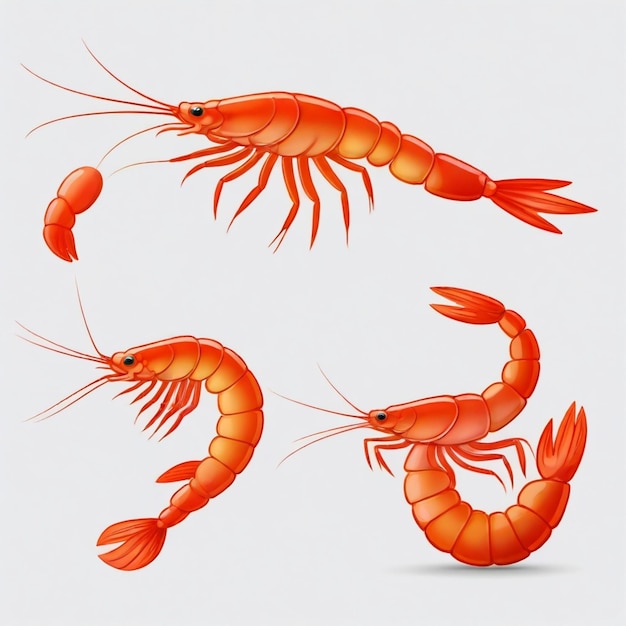 Photo shrimp vector set white background isolated a high