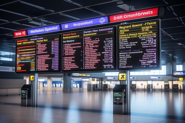 Foto un cartello all'aeroporto dice 