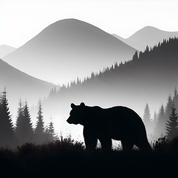 Photo silhouette black bear