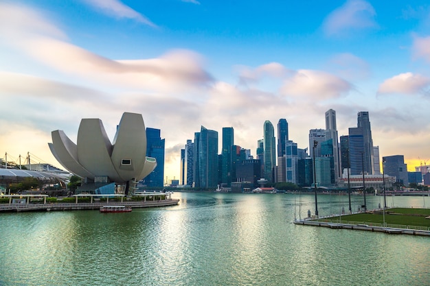 Singapore city skyline at night