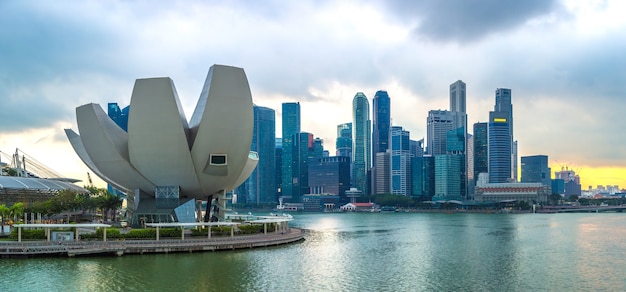 Singapore city skyline at night