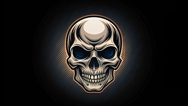 Photo a skull with a gold halo and a black background