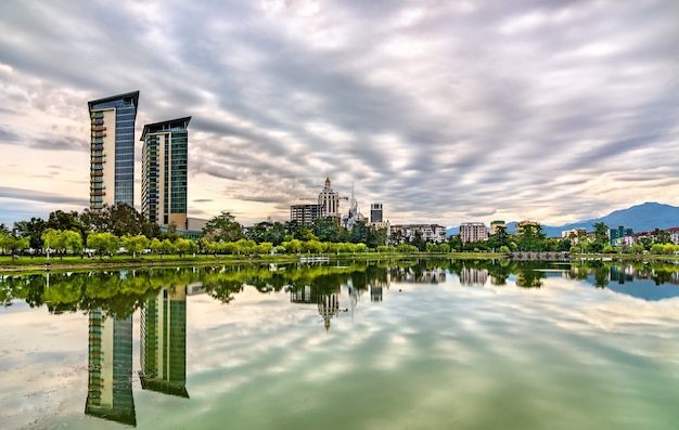 Skyline of Batumi at Nurigeli Lake  Adjara, Georgia