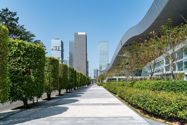 Skyline of urban architecture in Shenzhen, China

