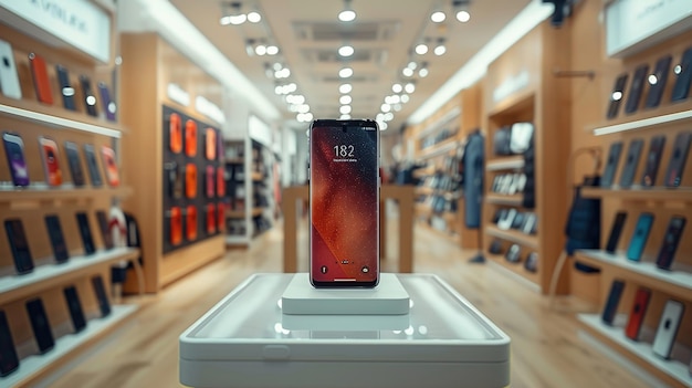 Photo smartphone display in a technology store