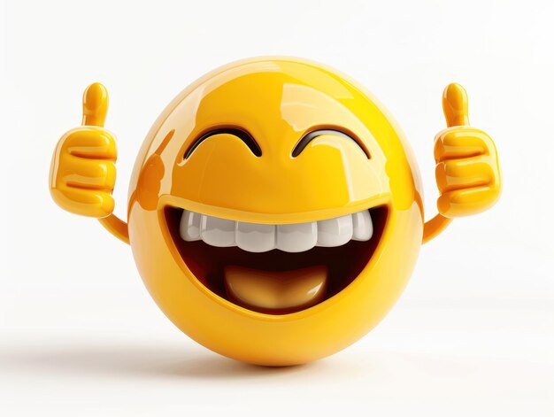 Photo smiling emoji with thumbs up