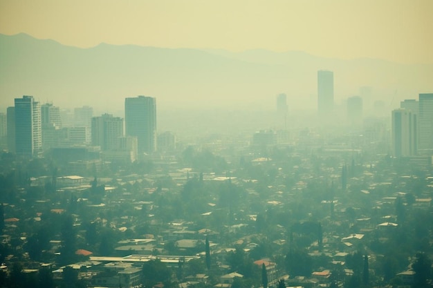 Photo smog covering urban landscape natural image climate change photo