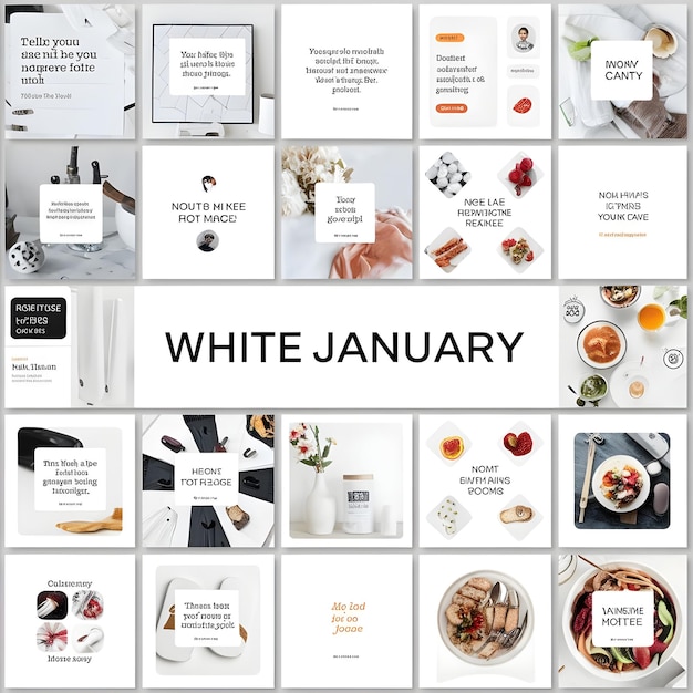 Photo social media feed campaign white january