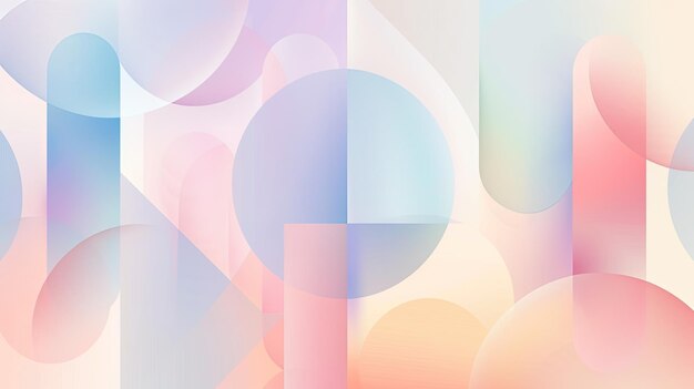 Photo soft pastel gradient with geometric shapes