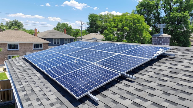 Photo solar panels installed on a residential roof