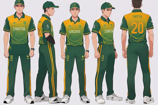 Photo south africa cricket team sports kid design or south africa cricket jersey design