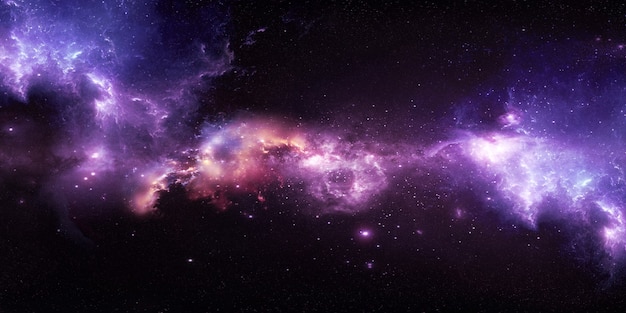 Photo space starry sky with beautiful nebulae in 3d illustration
