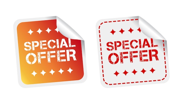 Special offer stickers Vector illustration on white background