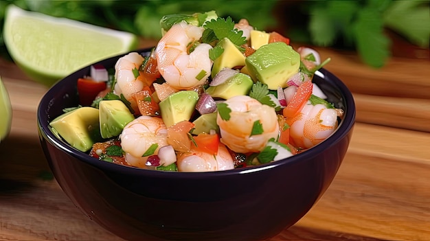 Spicy shrimp ceviche is a refreshing and flavorful dish that features tender shrimp tangy lime juice and a kick of heat from spicy peppers Generated by AI